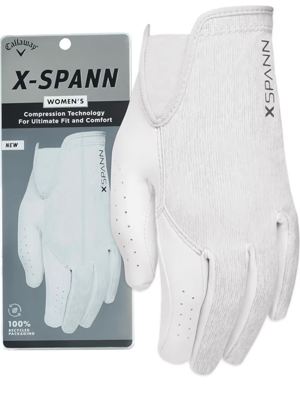 Callaway X-Spann Women's White Golf Glove - RIGHT HAND